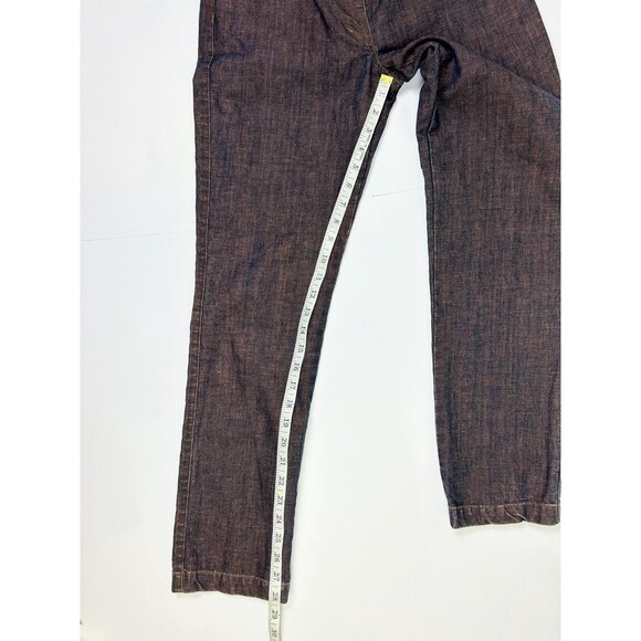 Peruvian Connection Straight Leg Jeans Black & Orange Denim Vintage Pants USA 4 - Picture 5 of 8